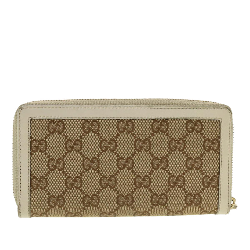 Gucci GG Canvas Long Wallet Beige White 308012 43741