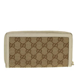 Gucci GG Canvas Long Wallet Beige White 308012 43741