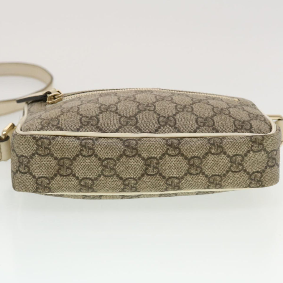 Gucci GG Canvas Shoulder Bag PVC Leather Beige 201447 43748