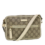 Gucci GG Canvas Shoulder Bag PVC Leather Beige 201447 43748