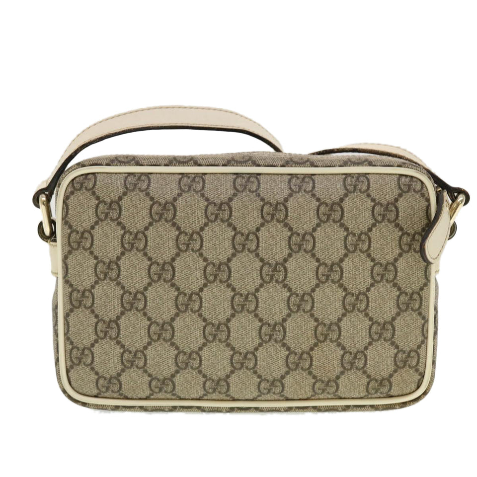 Gucci GG Canvas Shoulder Bag PVC Leather Beige 201447 43748