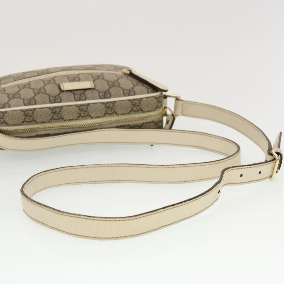 Gucci GG Canvas Shoulder Bag PVC Leather Beige 201447 43748