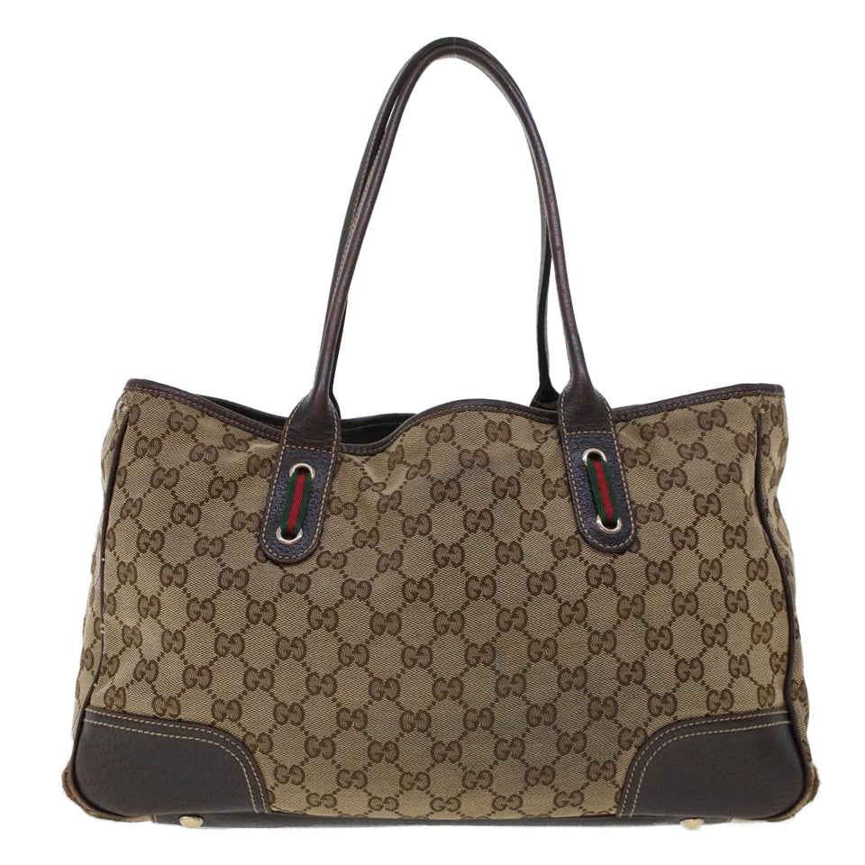 Gucci GG Canvas Web Sherry Line Shoulder Bag Beige Red Green 163805 43883