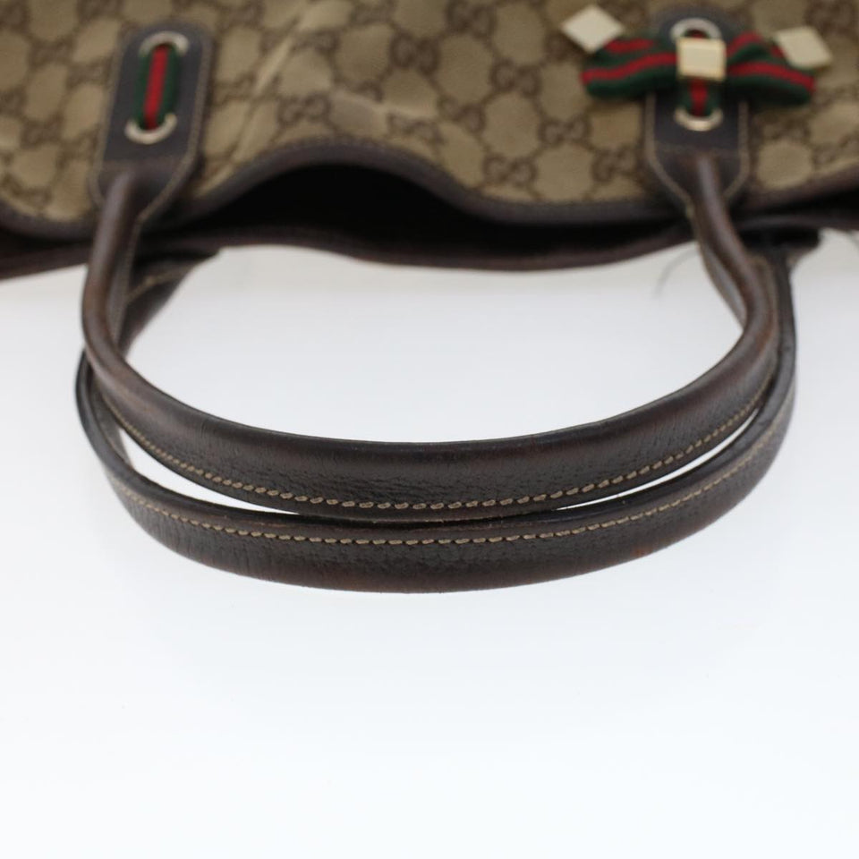 Gucci GG Canvas Web Sherry Line Shoulder Bag Beige Red Green 163805 43883