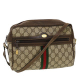 Gucci GG Canvas Web Sherry Line Shoulder Bag Beige Red Green 43901
