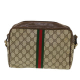 Gucci GG Canvas Web Sherry Line Shoulder Bag Beige Red Green 43901