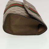 Gucci GG Canvas Web Sherry Line Clutch Bag Beige Red Green 43902
