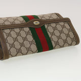 Gucci GG Canvas Web Sherry Line Clutch Bag Beige Red Green 43902