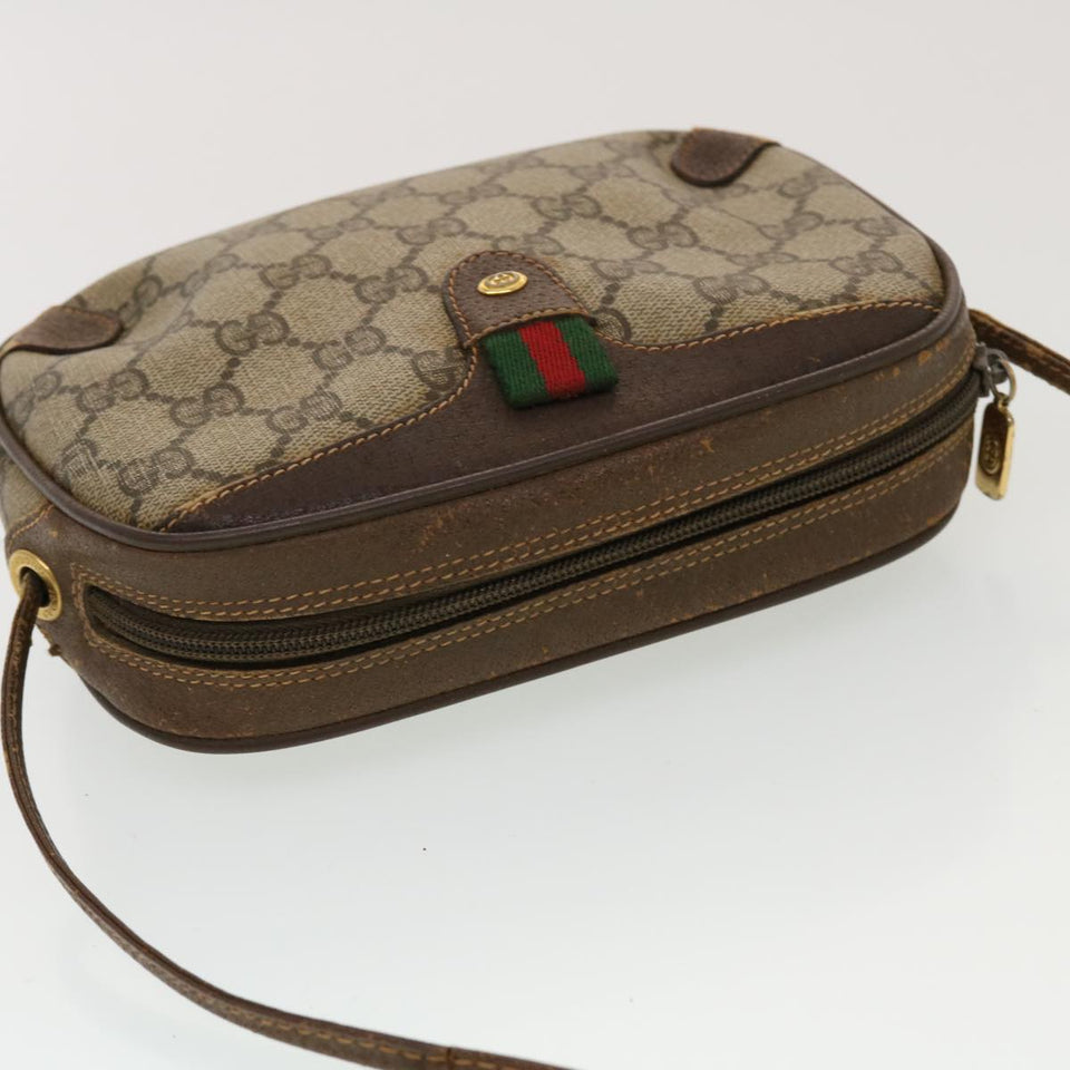 Gucci GG Canvas Web Sherry Line Shoulder Bag Beige Red Green 43903