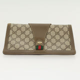 Gucci GG Canvas Web Sherry Line Clutch Bag PVC Leather Beige Red 43908