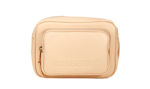 Burberry Small Branded Peach Pink Grainy Leather Camera Crossbody Women's Bag