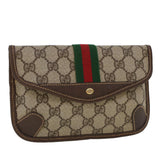 Gucci GG Canvas Web Sherry Line Pouch PVC Leather Beige Red Green 44035