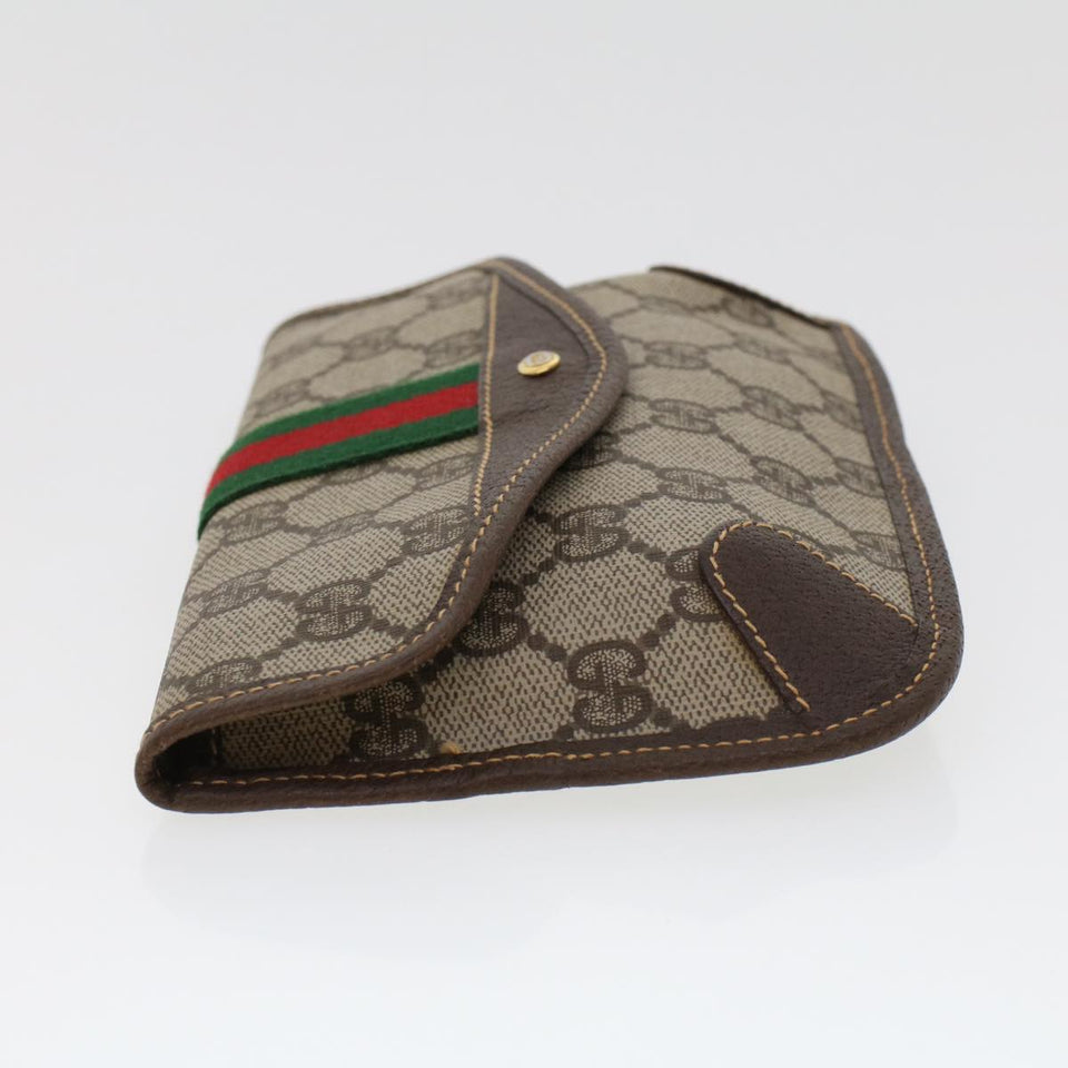 Gucci GG Canvas Web Sherry Line Pouch PVC Leather Beige Red Green 44035