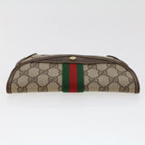 Gucci GG Canvas Web Sherry Line Pouch PVC Leather Beige Red Green 44035
