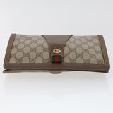 Gucci GG Canvas Web Sherry Line Clutch Bag PVC Leather Beige Green 44139