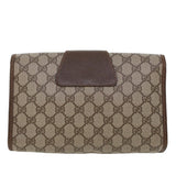 Gucci GG Canvas Web Sherry Line Clutch Bag PVC Leather Beige Green 44152
