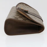 Gucci GG Canvas Web Sherry Line Clutch Bag PVC Leather Beige Green 44152