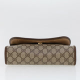 Gucci GG Canvas Web Sherry Line Clutch Bag PVC Leather Beige Green 44152