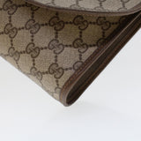 Gucci GG Canvas Web Sherry Line Clutch Bag PVC Leather Beige Green 44152