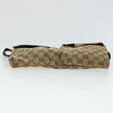 Gucci GG Canvas Waist Bag Beige Dark Brown 44156