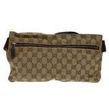 Gucci GG Canvas Waist Bag Beige Dark Brown 44156