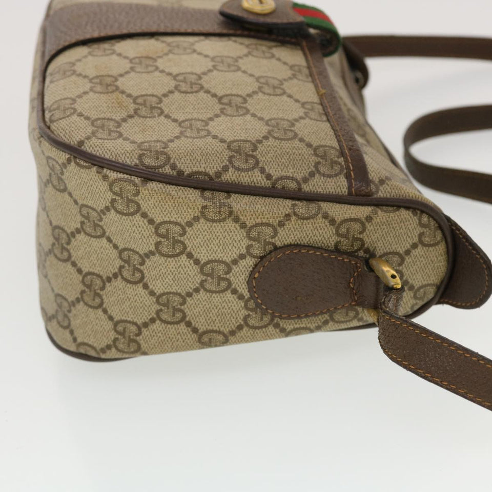 Gucci GG Canvas Web Sherry Line Shoulder Bag Beige Red 89.02.032 44255