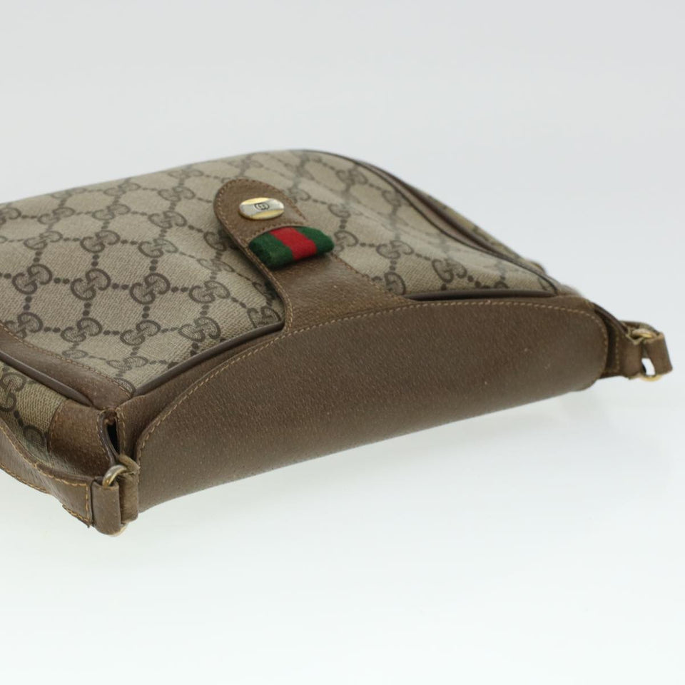 Gucci GG Canvas Web Sherry Line Shoulder Bag Beige Red 10.02.056 44259
