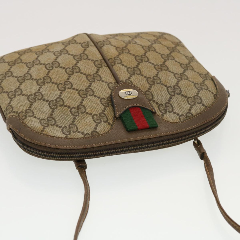Gucci GG Canvas Web Sherry Line Shoulder Bag Beige Red 904.02.047 44304
