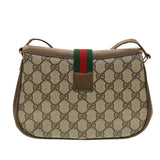 Gucci GG Canvas Web Sherry Line Shoulder Bag Beige Red 116.02.024 44306