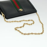 Gucci Ophdia GG Chain Web Sherry Line Shoulder Bag Black Red 503877 44699A