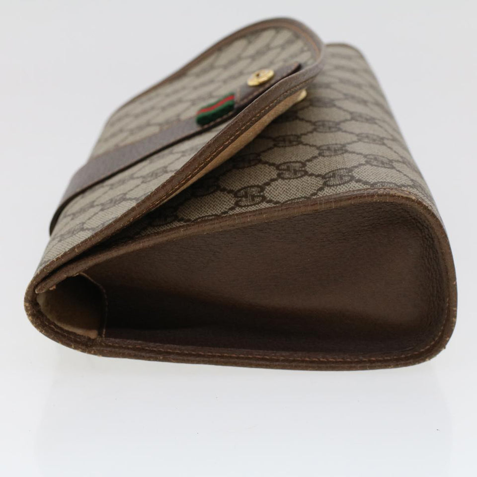 Gucci GG Canvas Web Sherry Line Clutch Bag Beige Red Green 156.01.030 44751