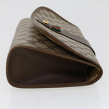 Gucci GG Canvas Web Sherry Line Clutch Bag Beige Red Green 156.01.030 44751