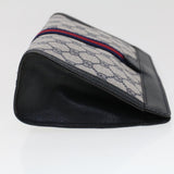 Gucci GG Canvas Sherry Line Clutch Bag Gray Red Navy 64.014.2125.23 44752