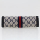 Gucci GG Canvas Sherry Line Clutch Bag Gray Red Navy 64.014.2125.23 44752