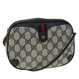 Gucci GG Canvas Sherry Line Shoulder Bag PVC Leather Gray Red Navy 44784