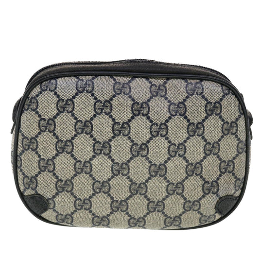 Gucci GG Canvas Sherry Line Shoulder Bag PVC Leather Gray Red Navy 44784