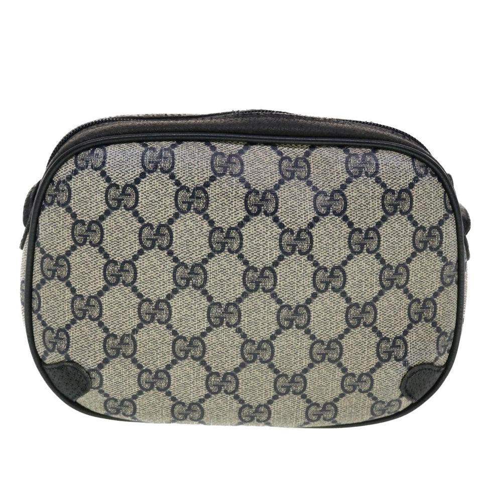 Gucci GG Canvas Sherry Line Shoulder Bag PVC Leather Gray Red Navy 44784