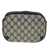 Gucci GG Canvas Sherry Line Shoulder Bag PVC Leather Gray Red Navy 44784