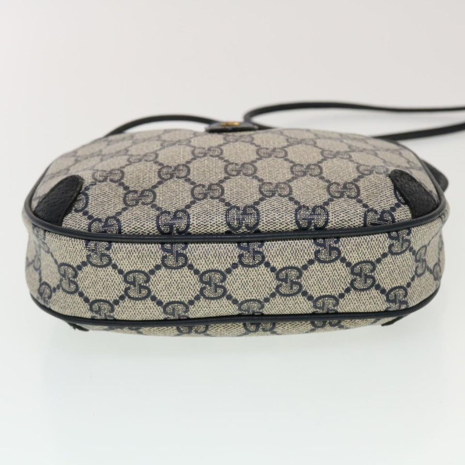 Gucci GG Canvas Sherry Line Shoulder Bag PVC Leather Gray Red Navy 44784
