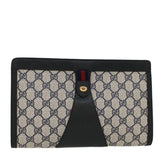 Gucci GG Canvas Sherry Line Clutch Bag Gray Red Navy 89•01•033 44785