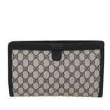 Gucci GG Canvas Sherry Line Clutch Bag Gray Red Navy 89•01•033 44785