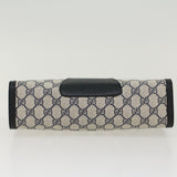 Gucci GG Canvas Sherry Line Clutch Bag Gray Red Navy 89•01•033 44785