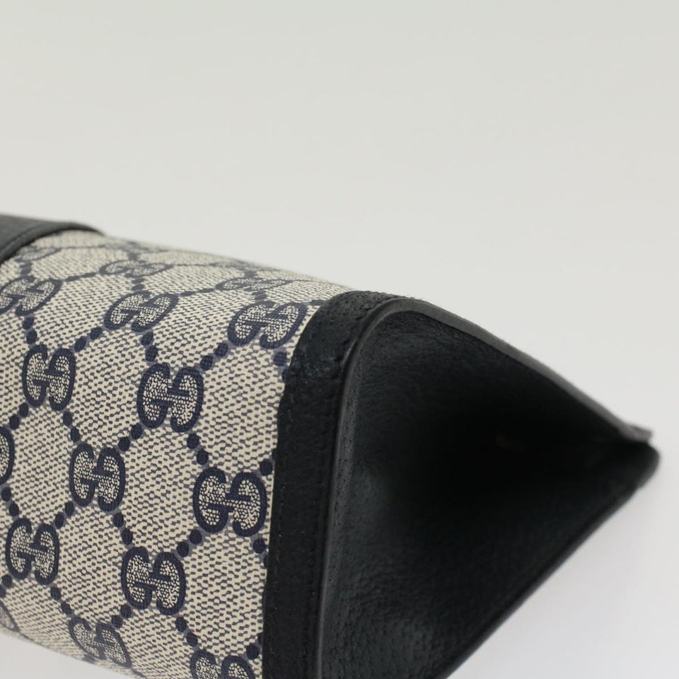 Gucci GG Canvas Sherry Line Clutch Bag Gray Red Navy 89•01•033 44785