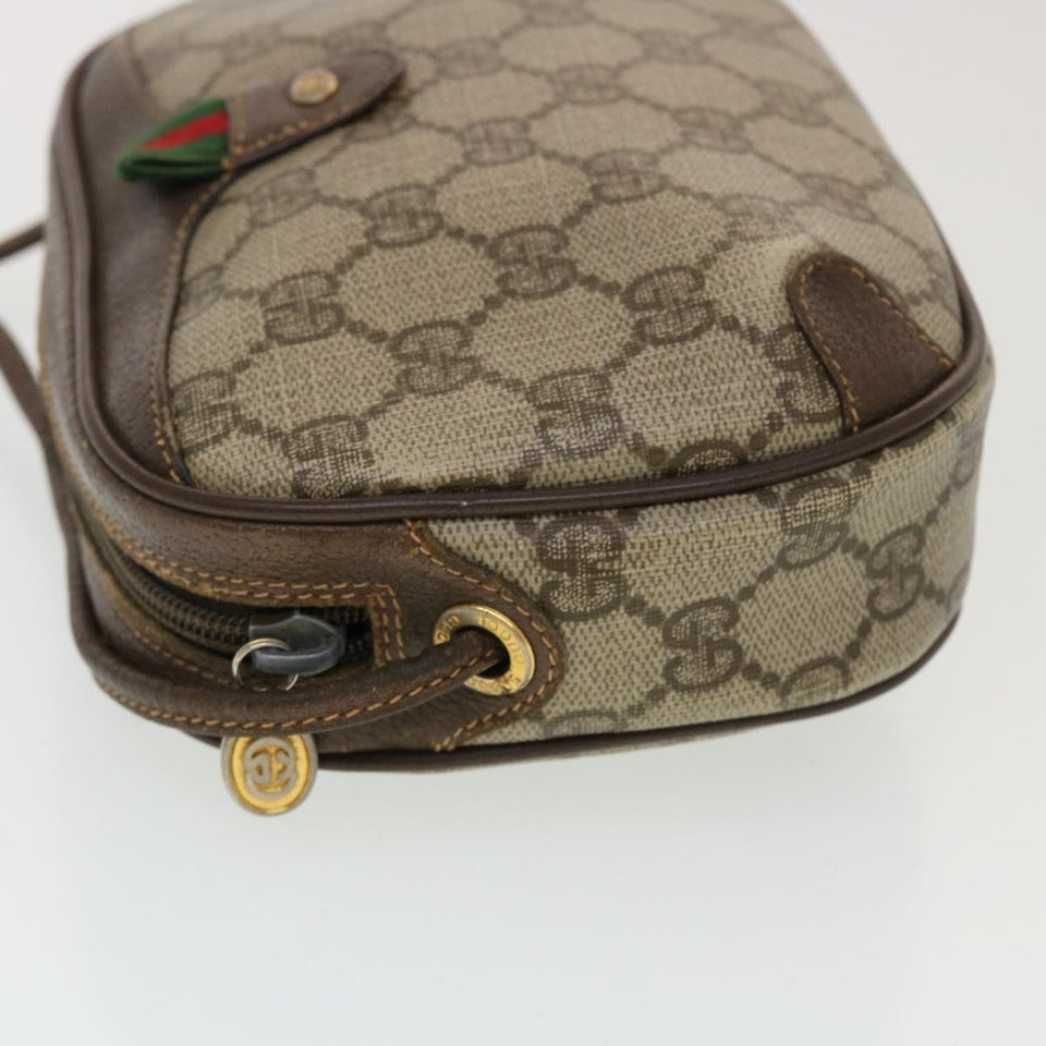 Gucci GG Canvas Web Sherry Line Shoulder Bag Beige Red 156.02.066 44787