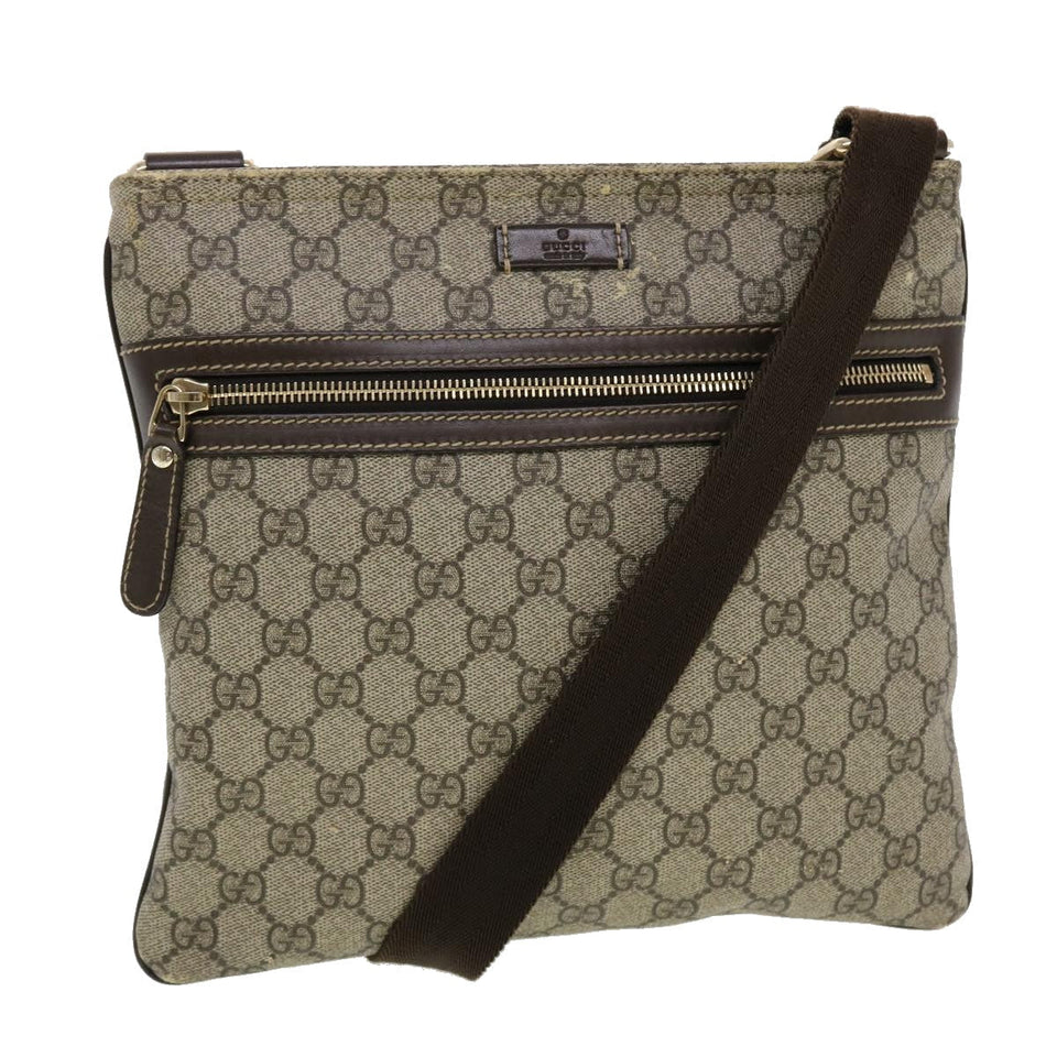 Gucci GG Canvas Shoulder Bag PVC Leather Beige 295257 44808