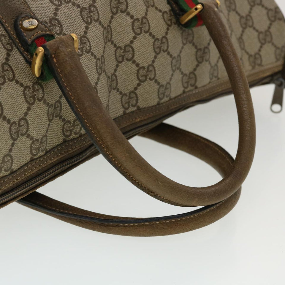 Gucci GG Canvas Web Sherry Line Boston Bag Beige Red 39•02•041 44811