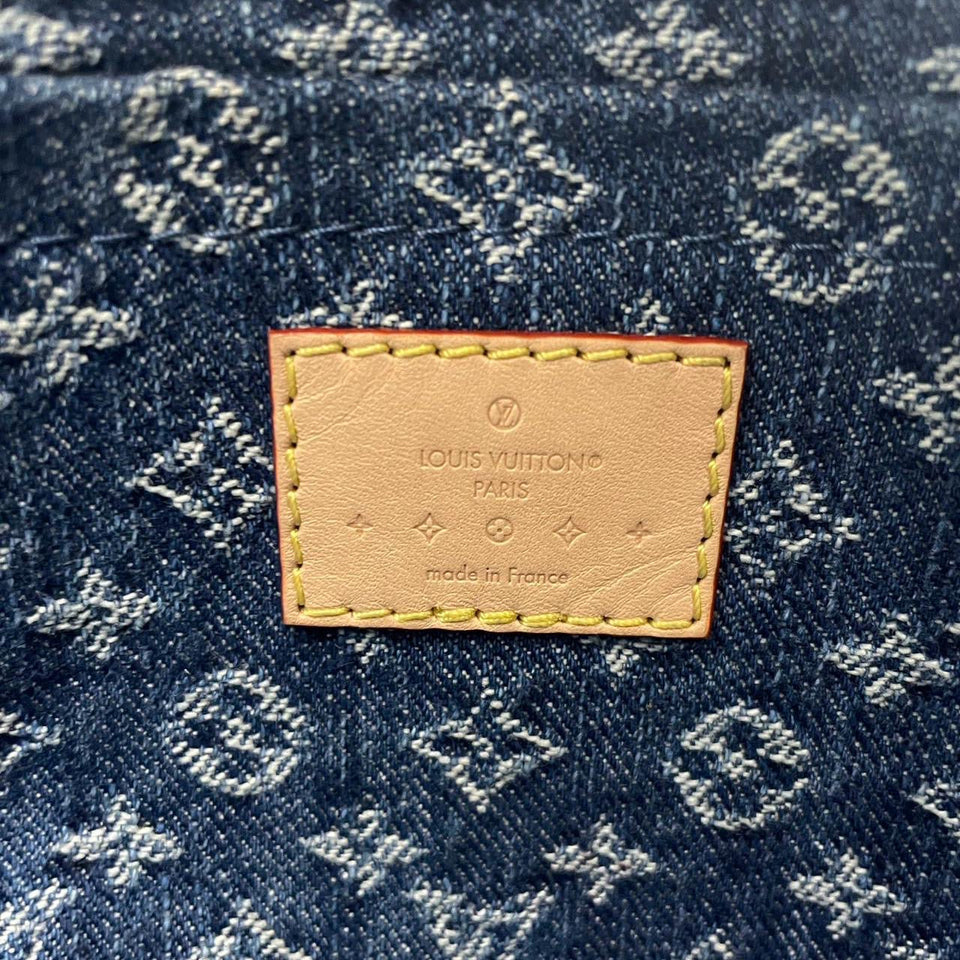 Louis Vuitton Papillon Bag 28cm LV Monogram Denim Papillon Shoulder Bag Blue from 2024