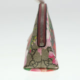 Gucci GG Canvas Floral Cosmetic Pouch PVC Leather Beige Pink 431380 45046