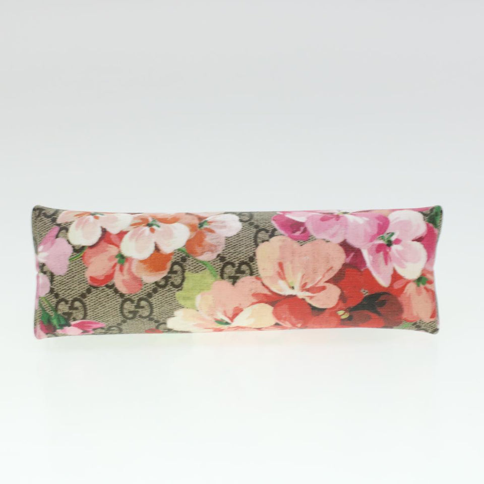 Gucci GG Canvas Floral Cosmetic Pouch PVC Leather Beige Pink 431380 45046