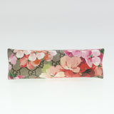 Gucci GG Canvas Floral Cosmetic Pouch PVC Leather Beige Pink 431380 45046